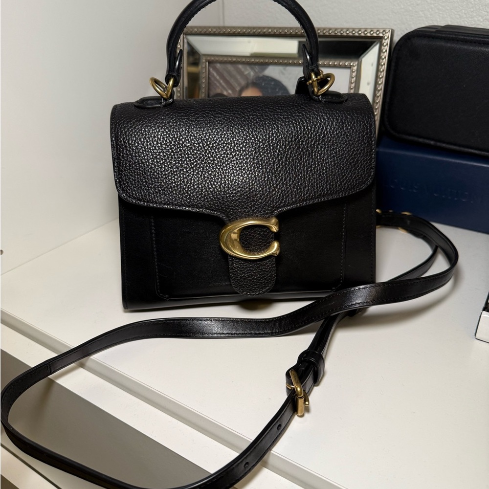 Coach Black Leather top handle crossbody